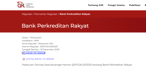 Regualsi BPR OJK